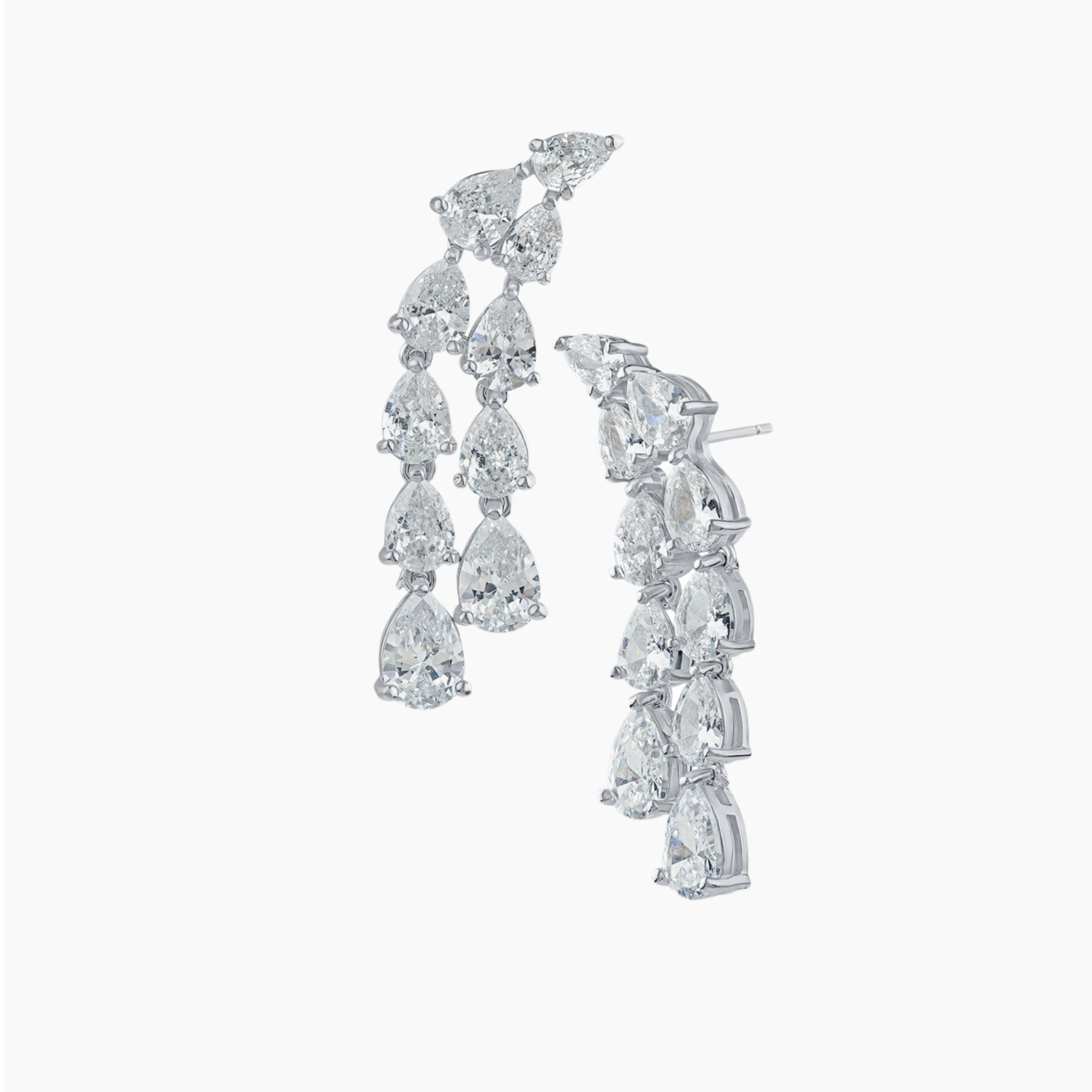 The Medici Double Pears Waterfalls Earrings