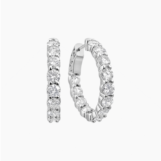 Medici Diamond Hoop Earrings