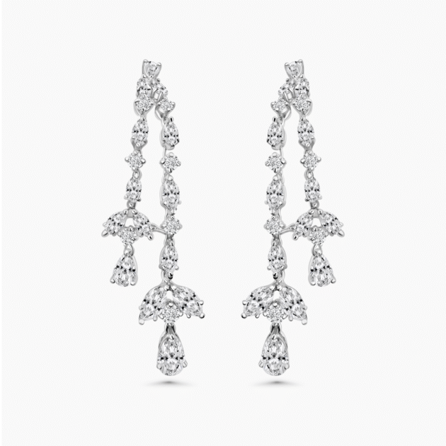 The Medici Marquise Creoles Earrings with Pavé Setting