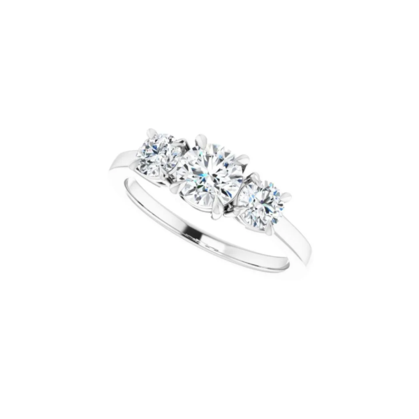 The Tre Amore Engagement Ring | Round Cut | White Gold