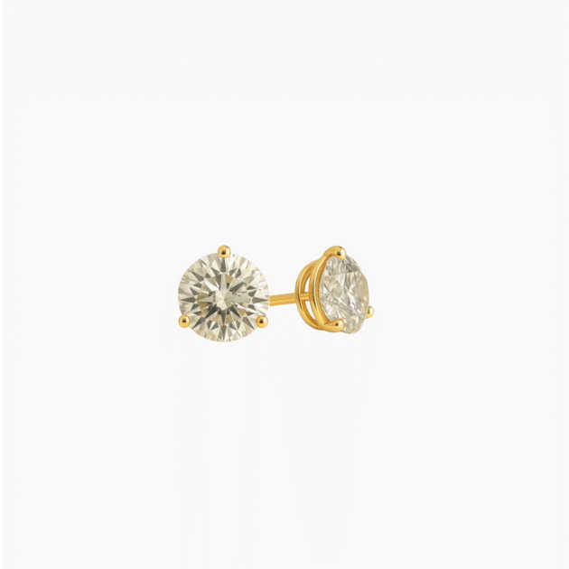 The Medici 3 Prong Basket Round Studs Earrings (1 ct)