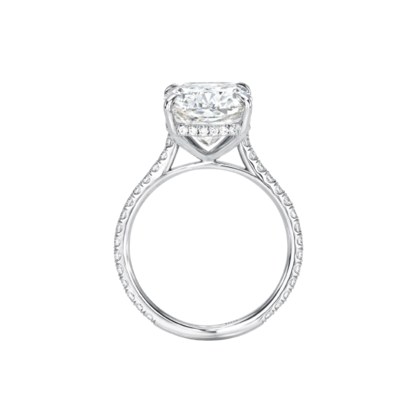 The Medici Aurora | 4 carats Cushion Elongated Cut | Pavé & prongs setting | White Gold - Image 6