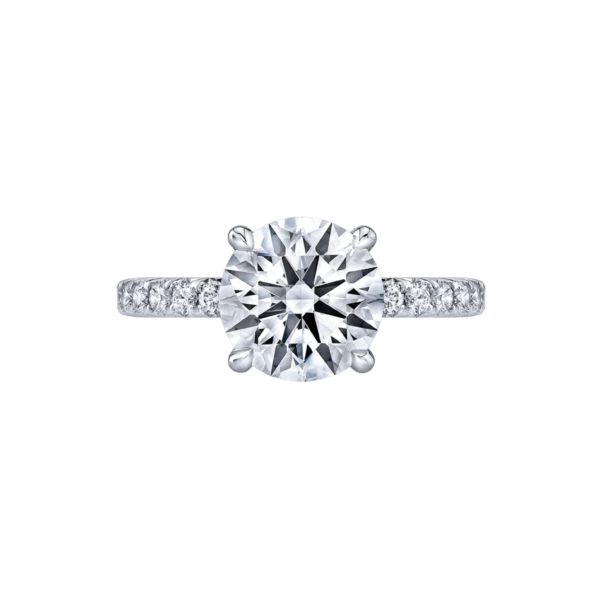 The Chiara | 3,5 carats Round Cut & Pavé & prongs 1.5 mm | White Gold