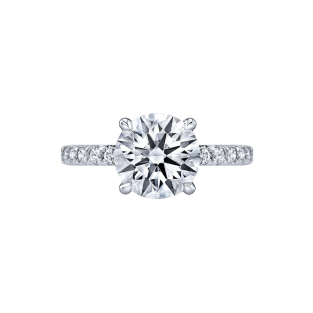 The Chiara | 3,5 carats Round Cut & Pavé & prongs 1.5 mm | White Gold