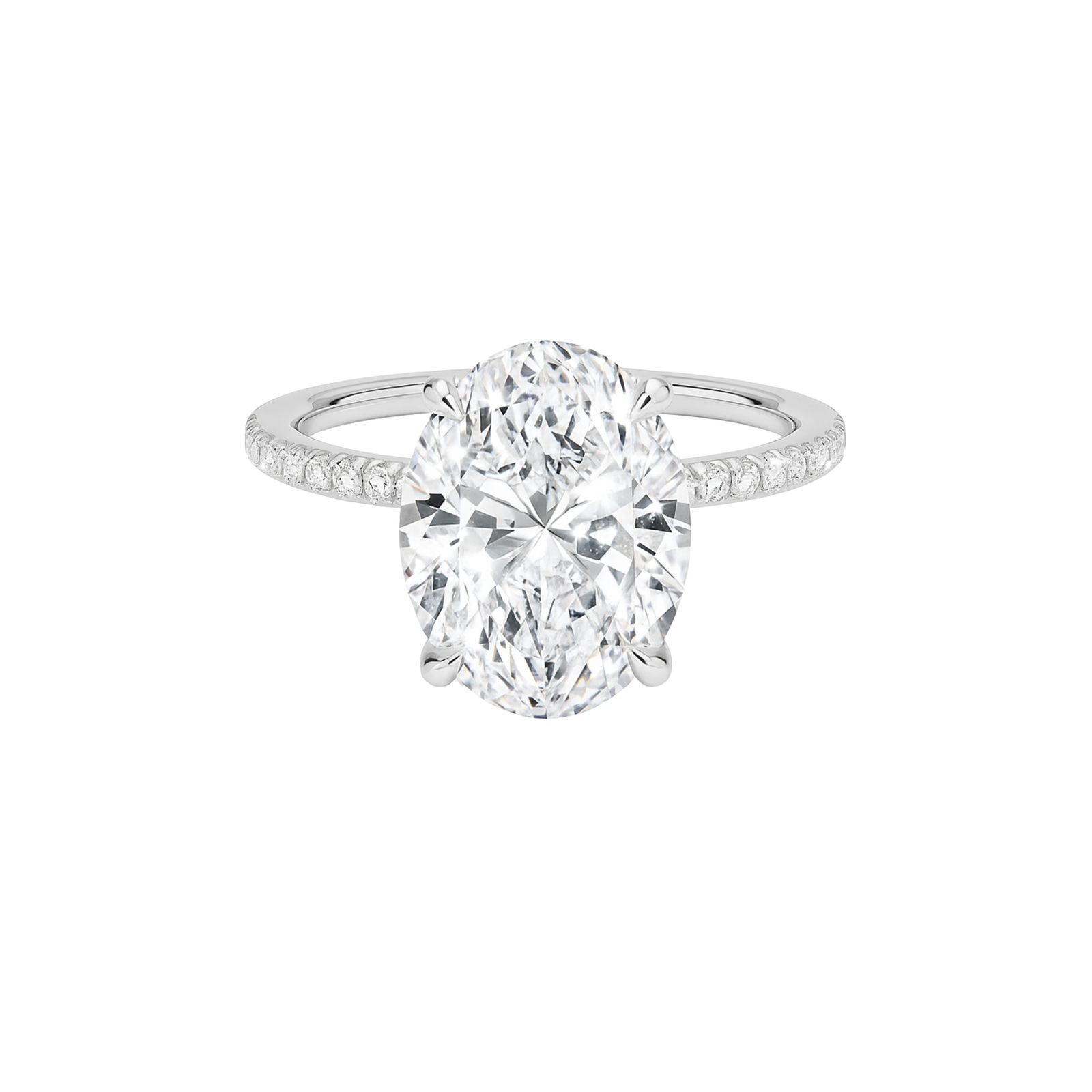 The Medici Donatella Oval Pavé & Hidden Halo Solitaire Ring