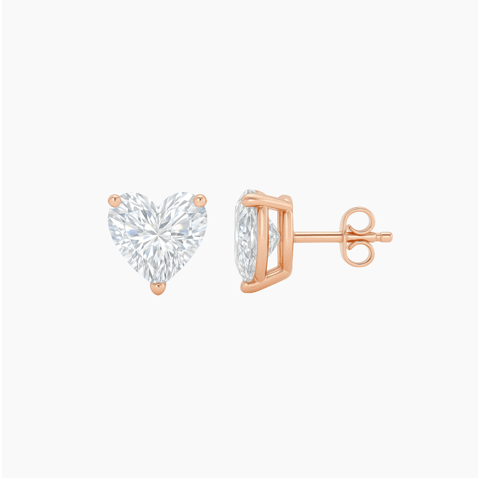 The Medici Heart Shape Studs Earrings (1 ct) - Image 3