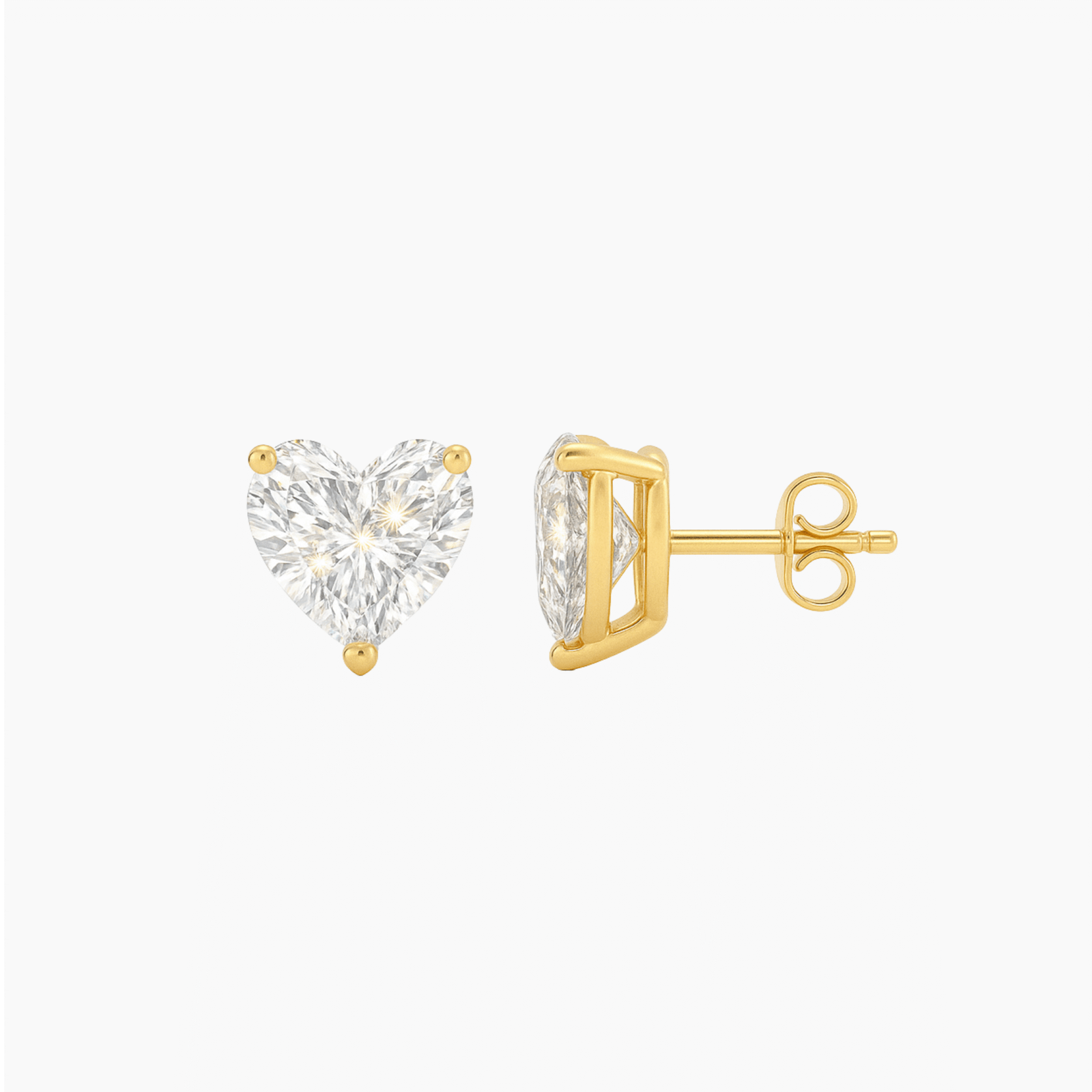 The Medici Heart Shape Studs Earrings (1 ct) - Image 2