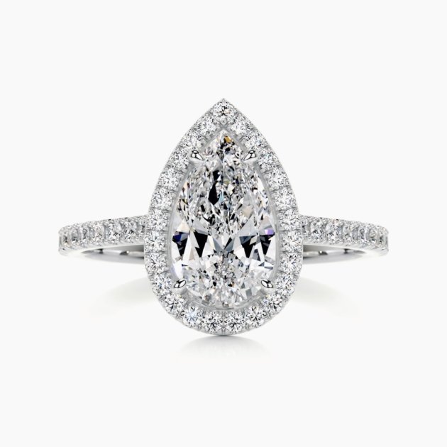 The Medici Giulia Pear Halo & Pavé Ring