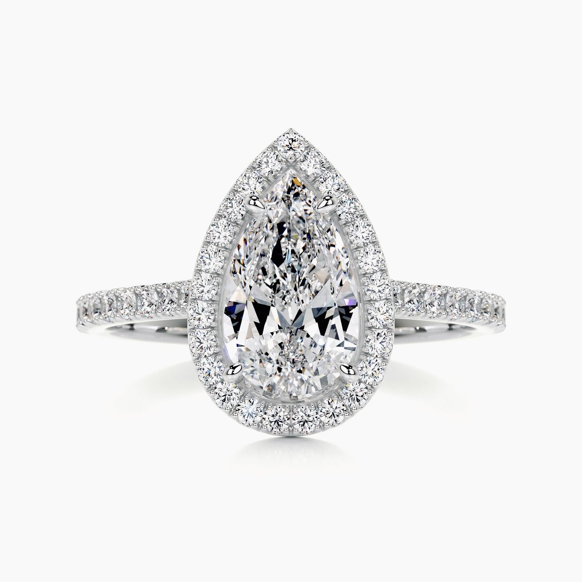 The Medici Giulia Pear Halo & Pavé Ring