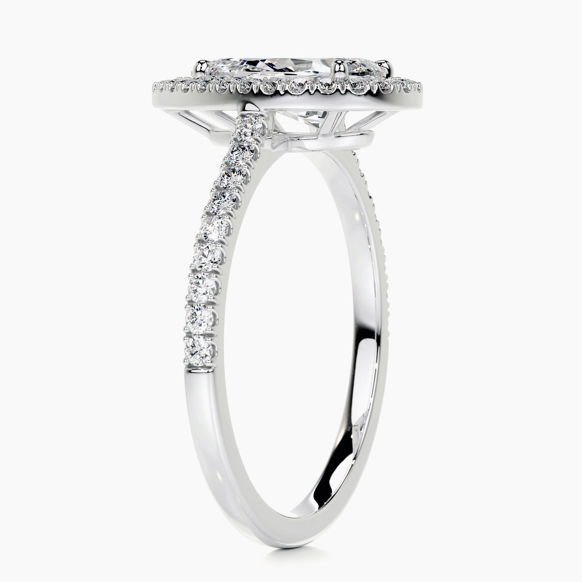 The Medici Giulia Pear Halo & Pavé Ring - Image 4