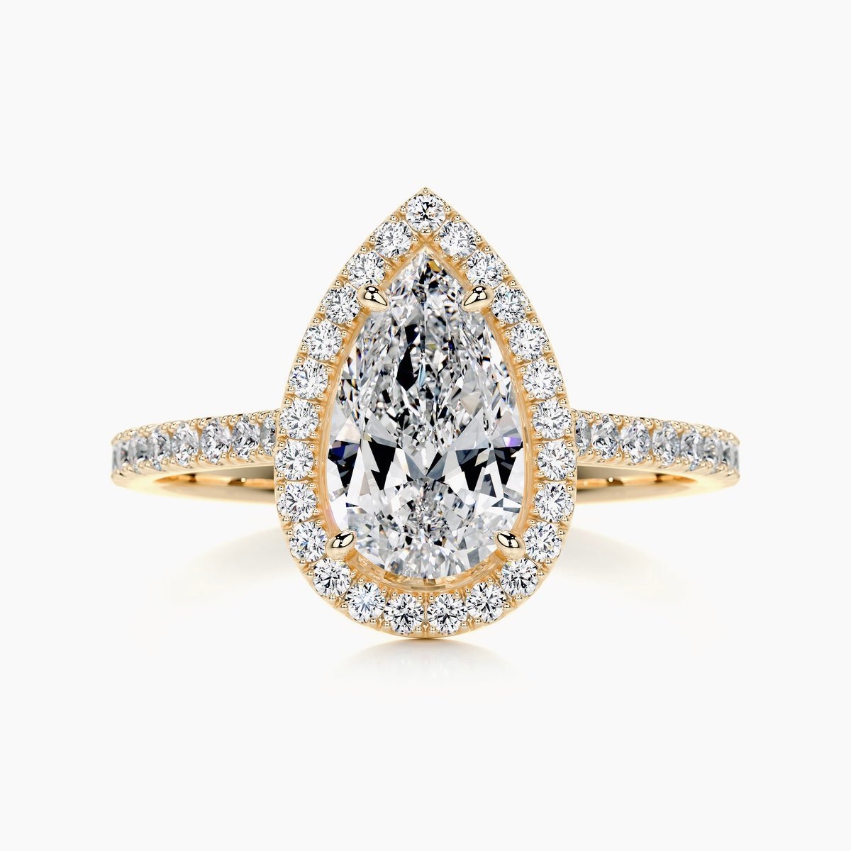 The Medici Giulia Pear Halo & Pavé Ring - Image 2