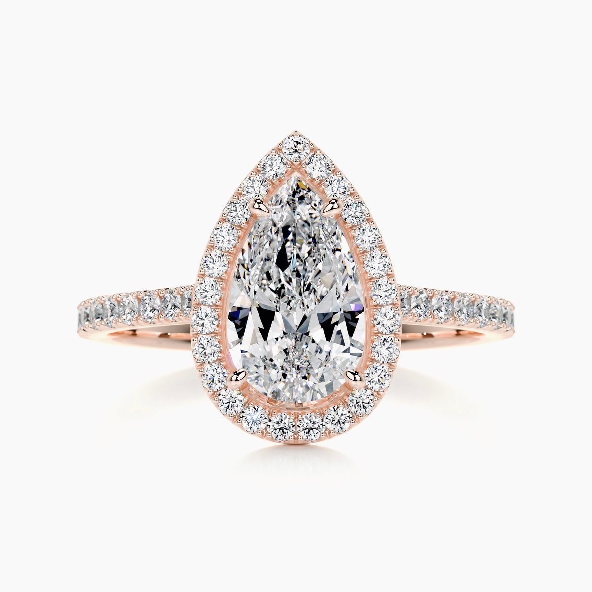 The Medici Giulia Pear Halo & Pavé Ring - Image 3