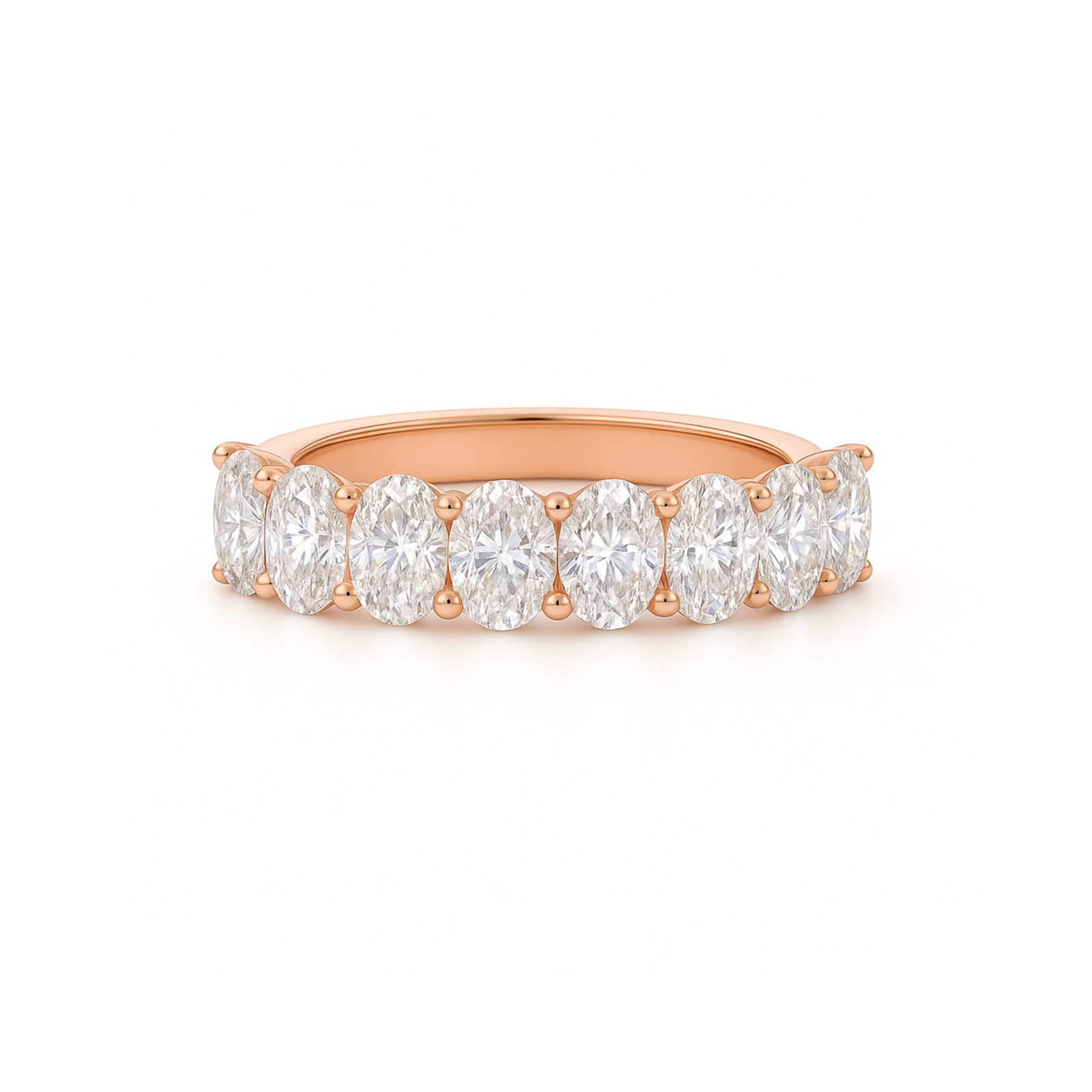 The Medici Oval Half Eternity Band