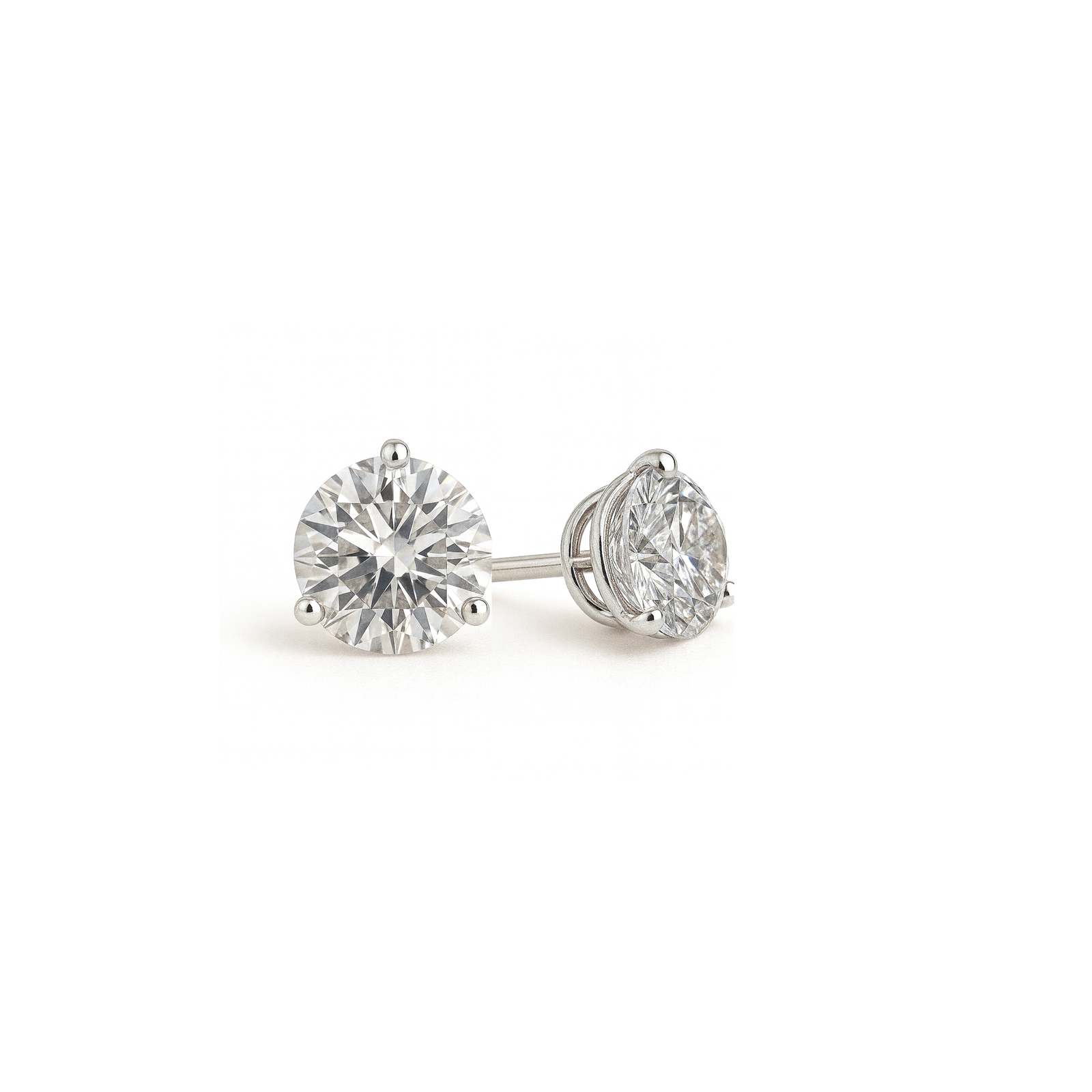 The Medici 3 Prongs Round Basket Studs Earrings (1,5 ct)