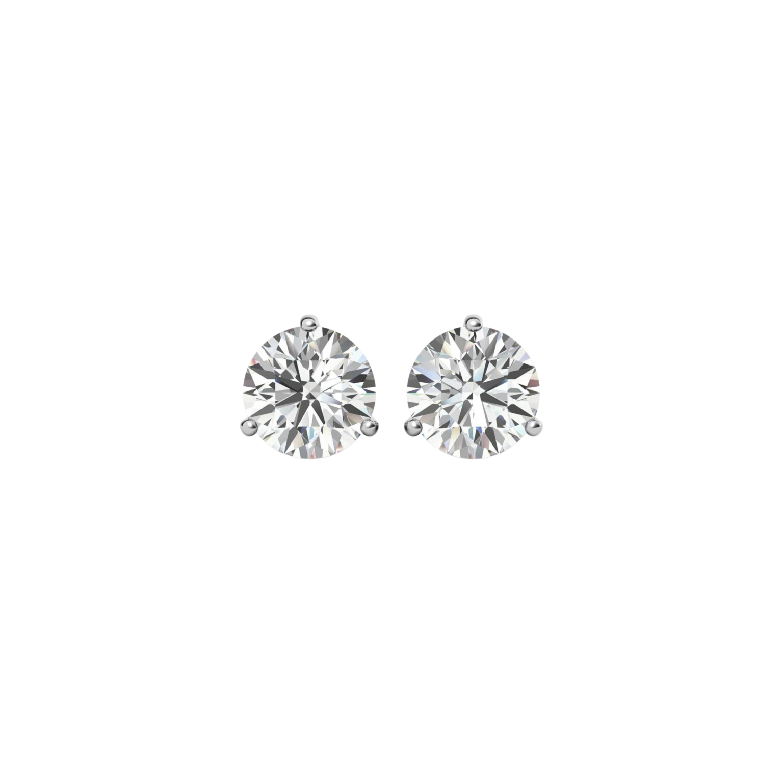 Medici 3 Prongs Basket 1,5 carats | Studs Earrings | Round Cut | White Gold