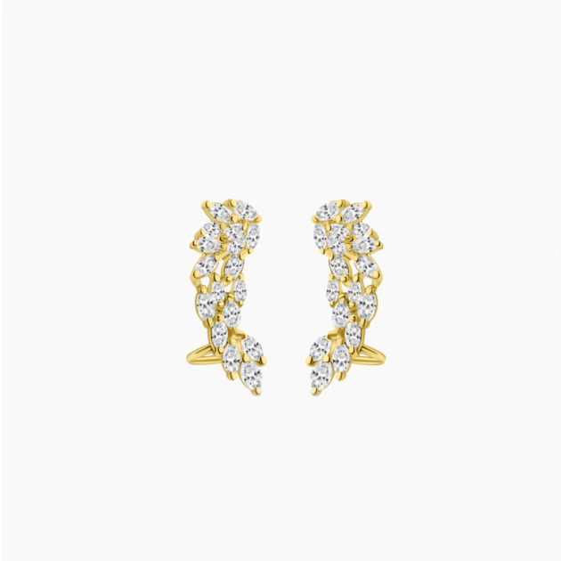 The Medici Angel Wings Climber Pear Earrings