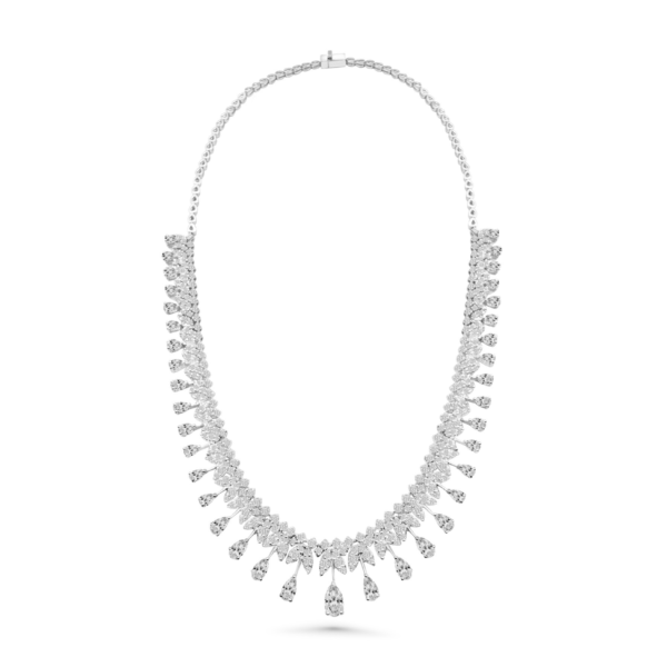The Pear Grandeur Necklace | Pear Cut | White Gold - Image 3