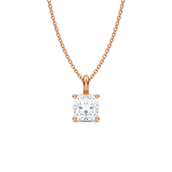 Medici Cushion Stud Necklace | 1,5 carats Cushion Cut | White Gold - Image 3
