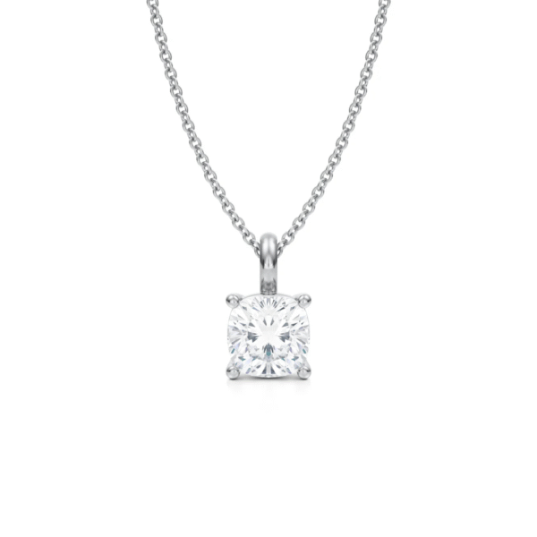 Medici Cushion Stud Necklace | 1,5 carats Cushion Cut | White Gold