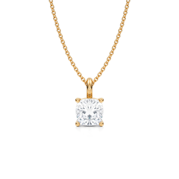 Medici Cushion Stud Necklace | 1,5 carats Cushion Cut | White Gold - Image 2