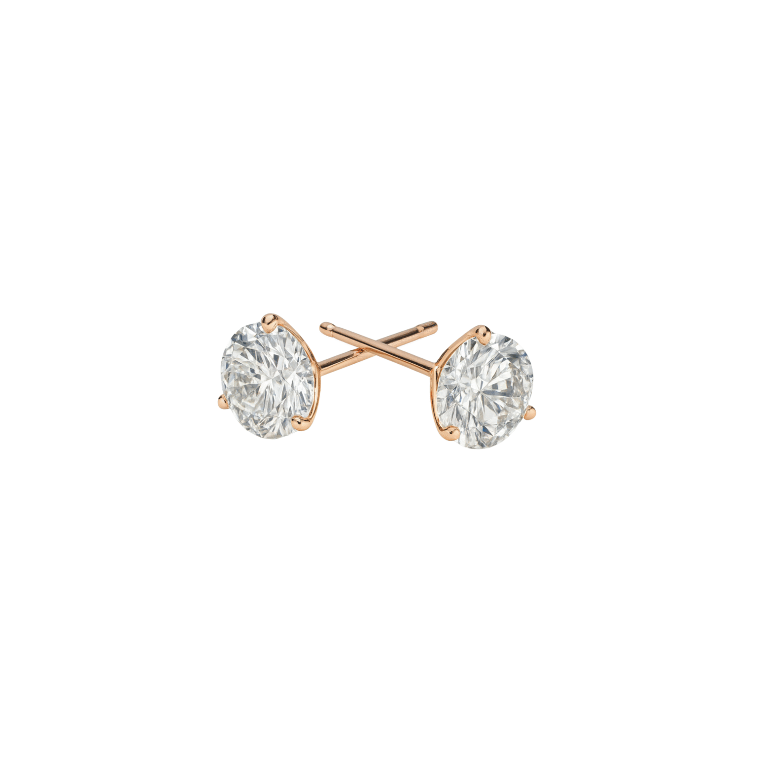 The Medici 3 Prongs Round Crown Studs Earrings (1,5 carats)