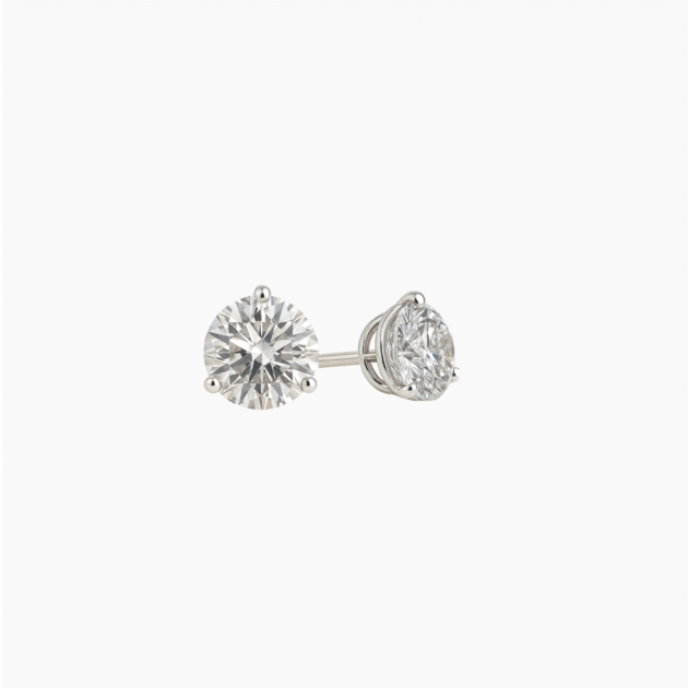 The Medici 3 Prongs Round Basket Studs Earrings (1,5 ct)