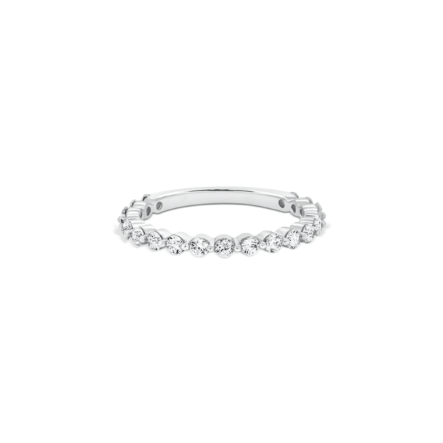 Floating Half Eternity Band 2 mm | Round Cut | White Gold