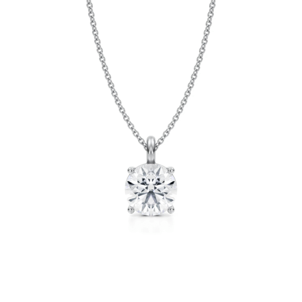 Medici Stud Necklace | 2 carat Round Cut | Yellow Gold - Image 3
