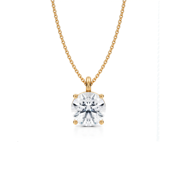 Medici Stud Necklace | 3 carat Round Cut | Rose Gold - Image 3