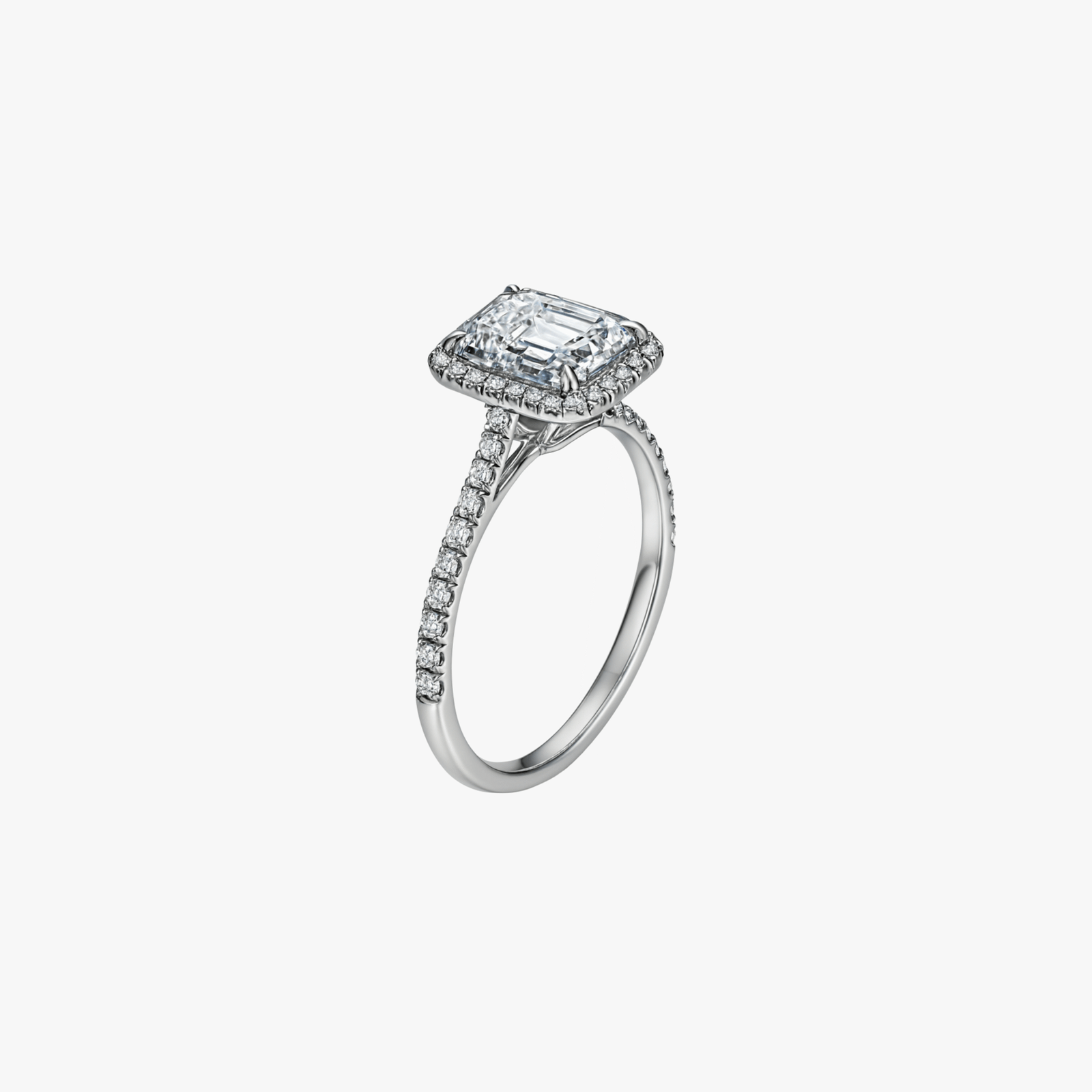 The Medici Margaux Emerald Halo with Pavé Band - Image 2