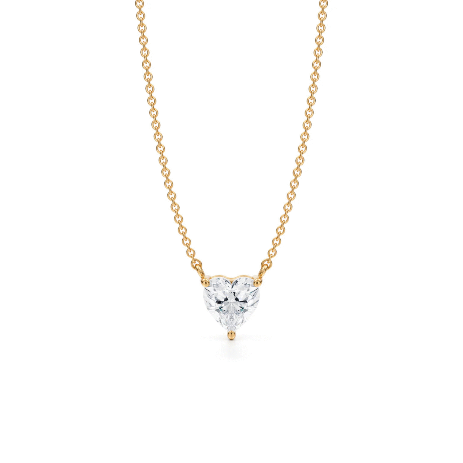 Medici Passione Necklace | 1 carat Heart Shaped Necklace | Yellow Gold