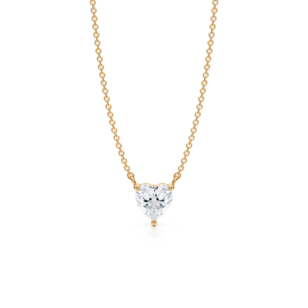 Medici Passione Necklace | 1 carat Heart Shaped Necklace | Yellow Gold