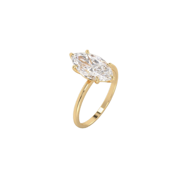 The Marquise Solitaire | 2 carat Marquise Cut | Yellow Gold