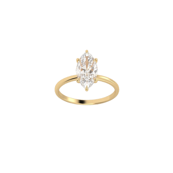 The Marquise Solitaire | 2 carat Marquise Cut | Yellow Gold - Image 3