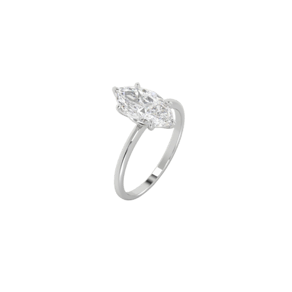 The Marquise Solitaire | 2 carat Marquise Cut | Yellow Gold - Image 2