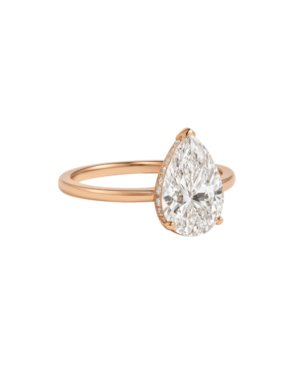 Amara Pear Cut Pavé Diamond Solitaire