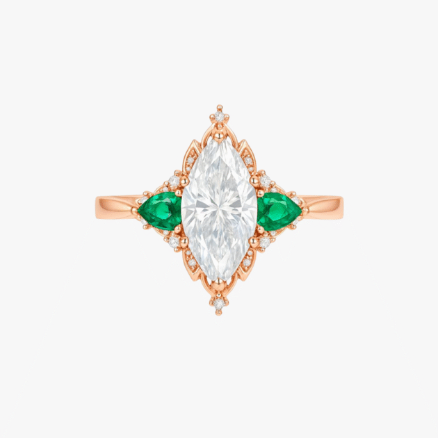 The Medici Lucrezia Marquise & Pear Zambian Emerald