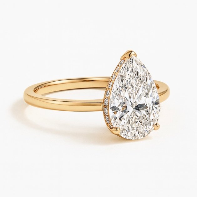 The Medici Amara Pear Hidden Halo Solitaire