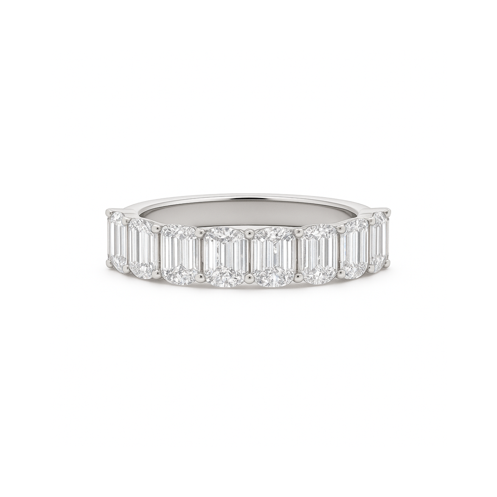Medici Emerald Half Eternity Band