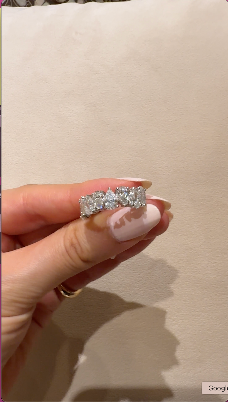 The Medici Pear Half Eternity Band