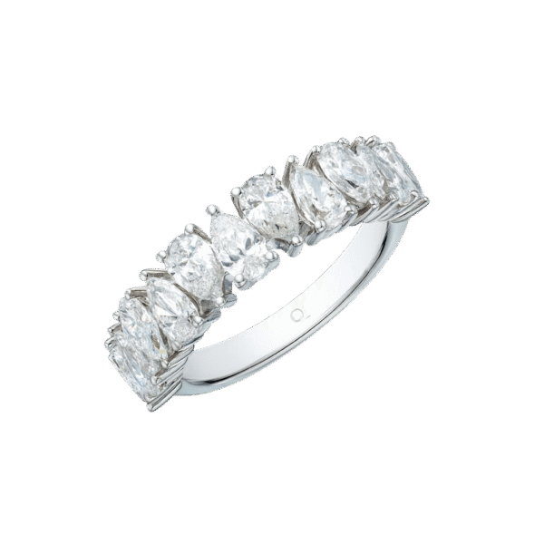 The Medici Pear Half Eternity Band