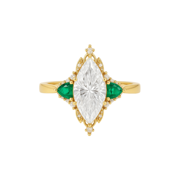 The Medici Lucrezia Marquise & Zambian Emerald - Image 3