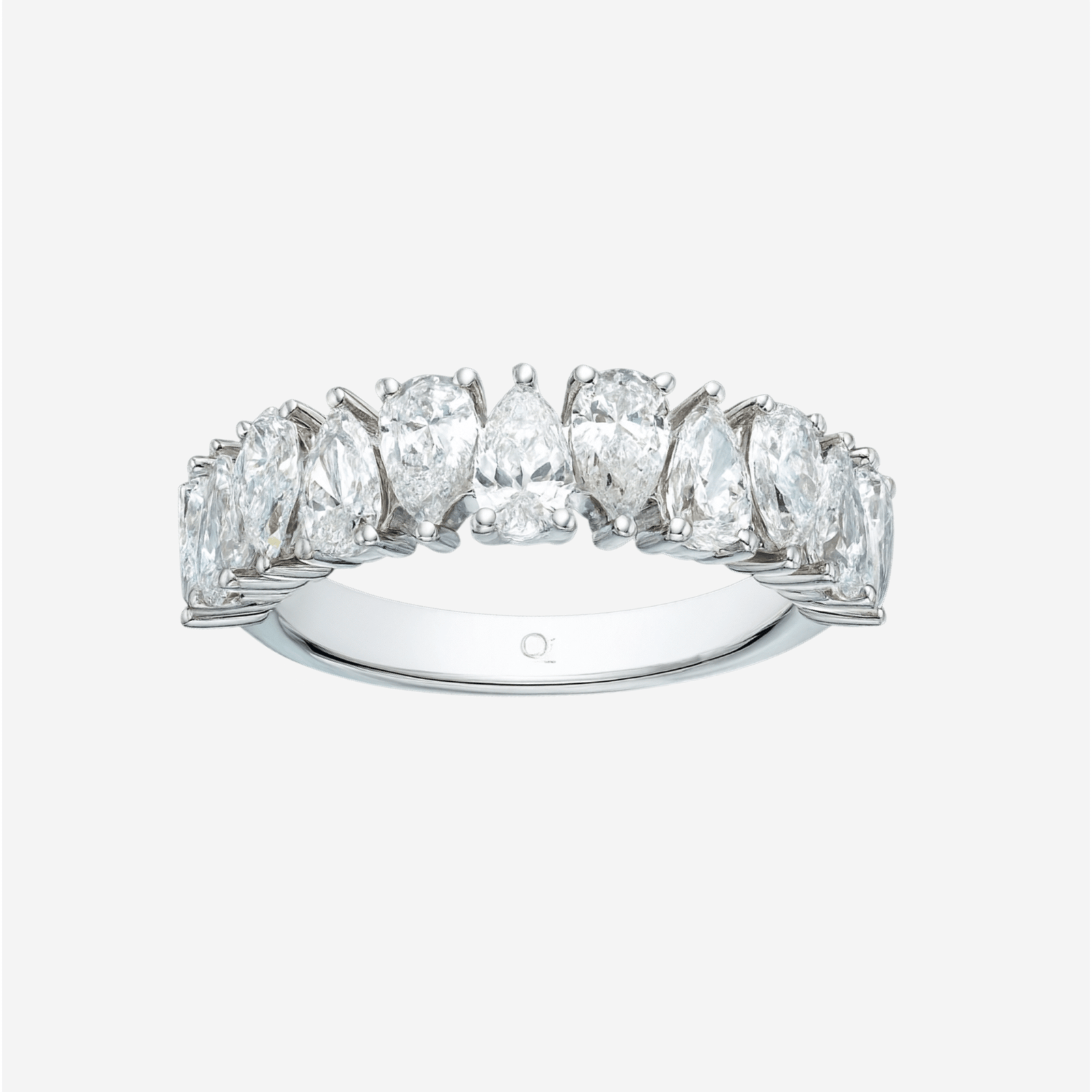 The Medici Pear Half Eternity Band